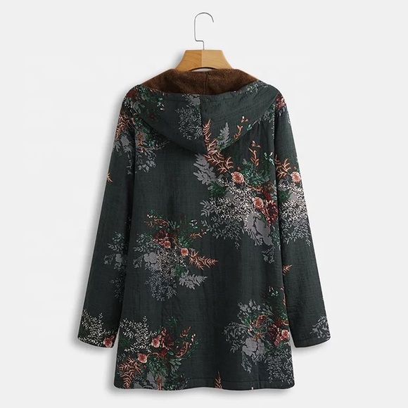 🌠1 left! Sherpa lined floral hoodie - Picture 3 of 9